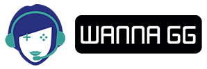 Wanna GG logo featuring an icon of a face wearing a gaming headset. To the right of the face, on a black background, is the text 'WANNA GG' written in white.